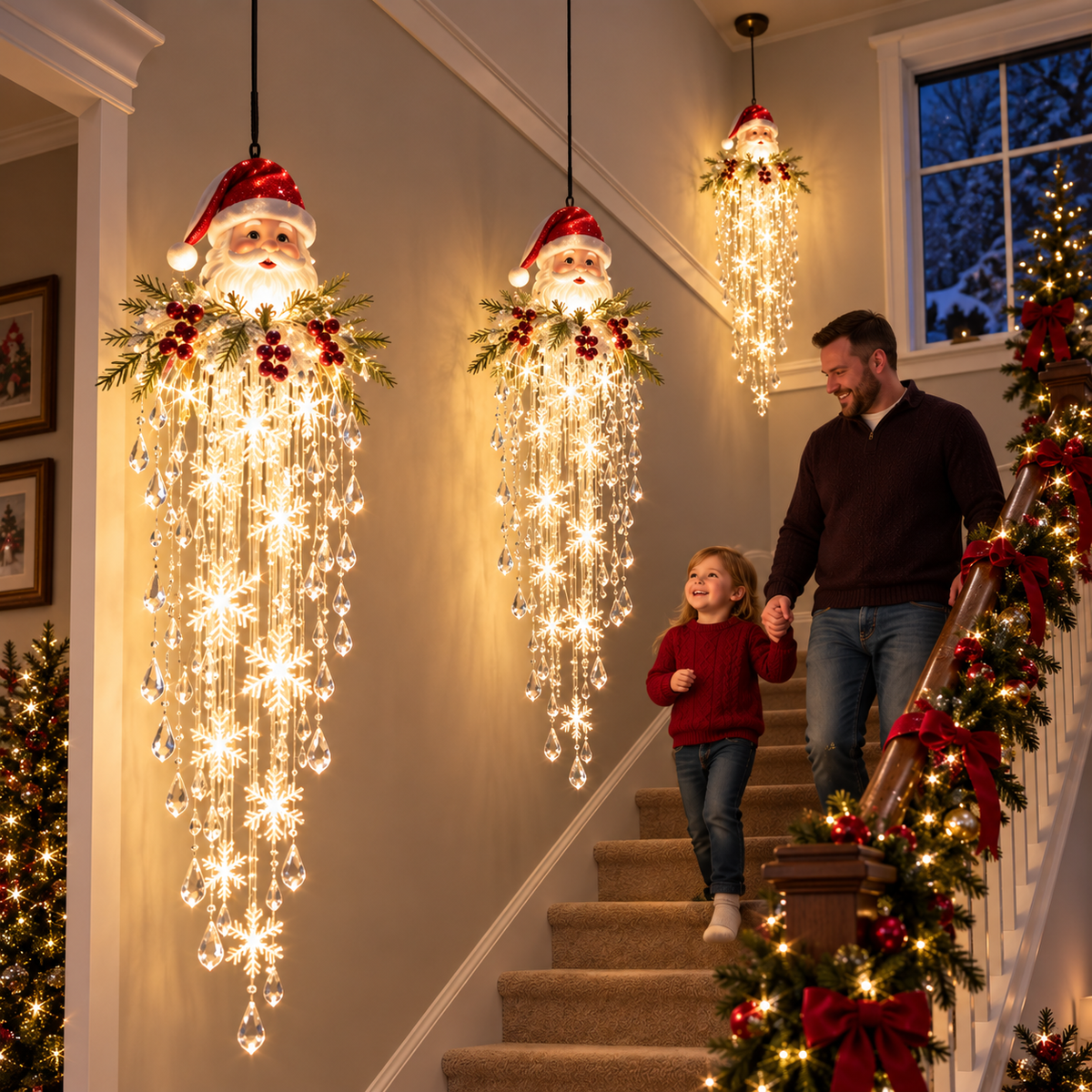 ✨❄️Crystal Cascade Christmas Light — LED Hanging Porch Decoration