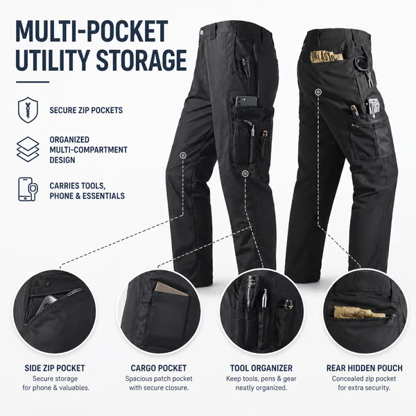 Men’s Multi-Pocket Tactical Work Pants