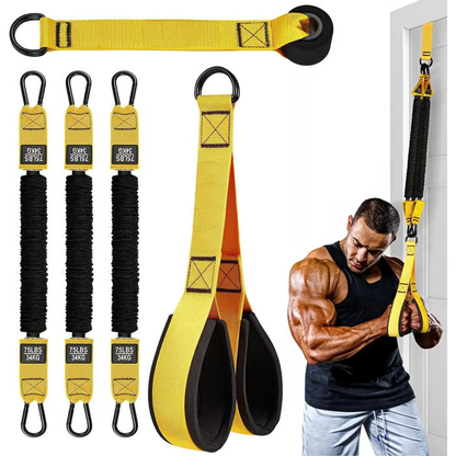 💪 225LBS Heavy Duty Cable Resistance Band Home Gym Training Set