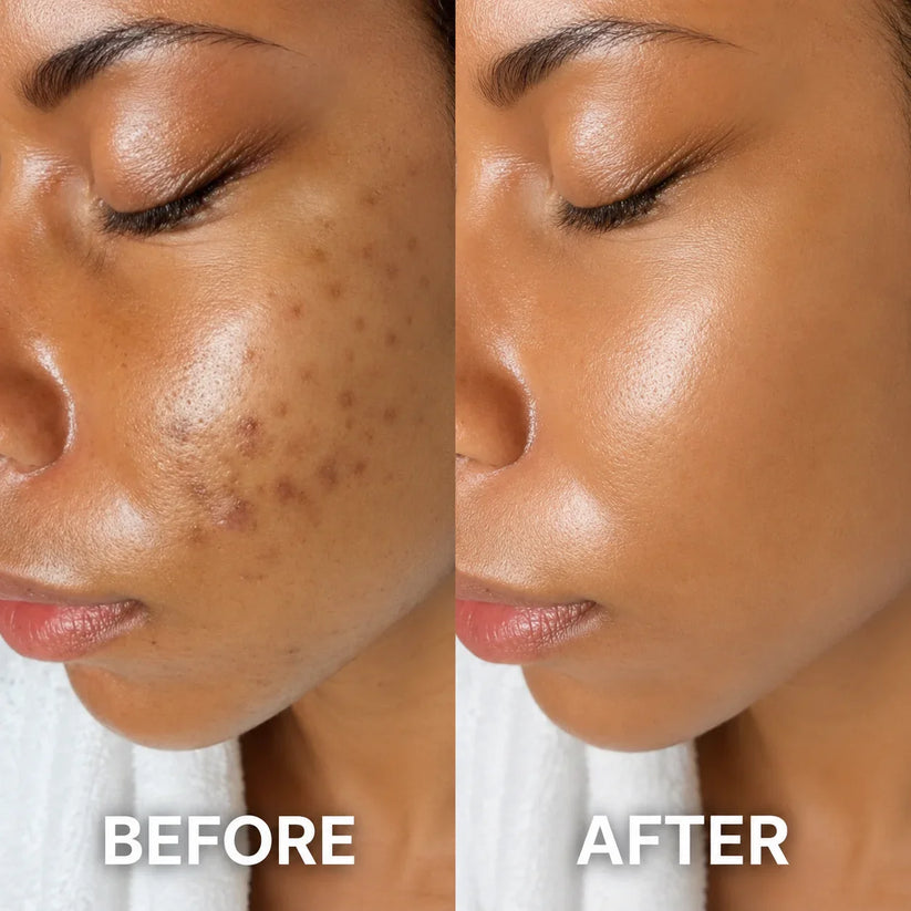 Before and after comparison for oily skin