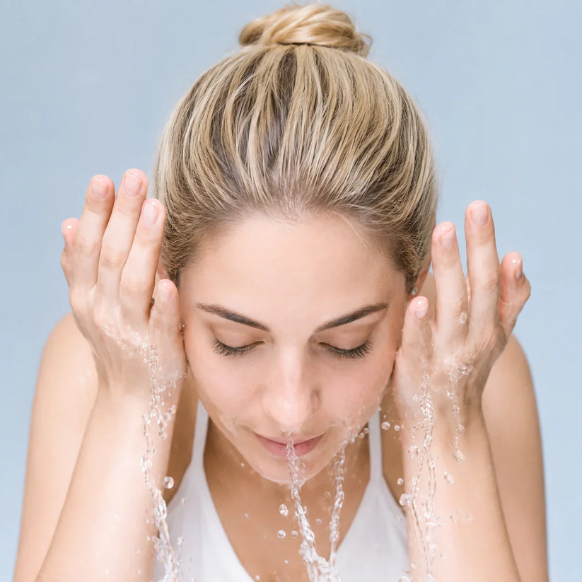 Wet face before use