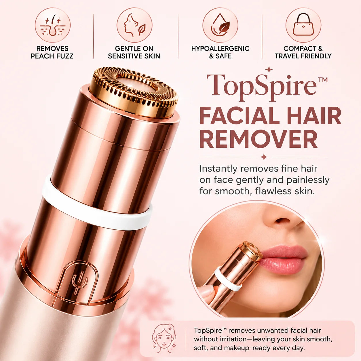TopSpire – 2-in-1 Eyebrow & Facial Hair Trimmer