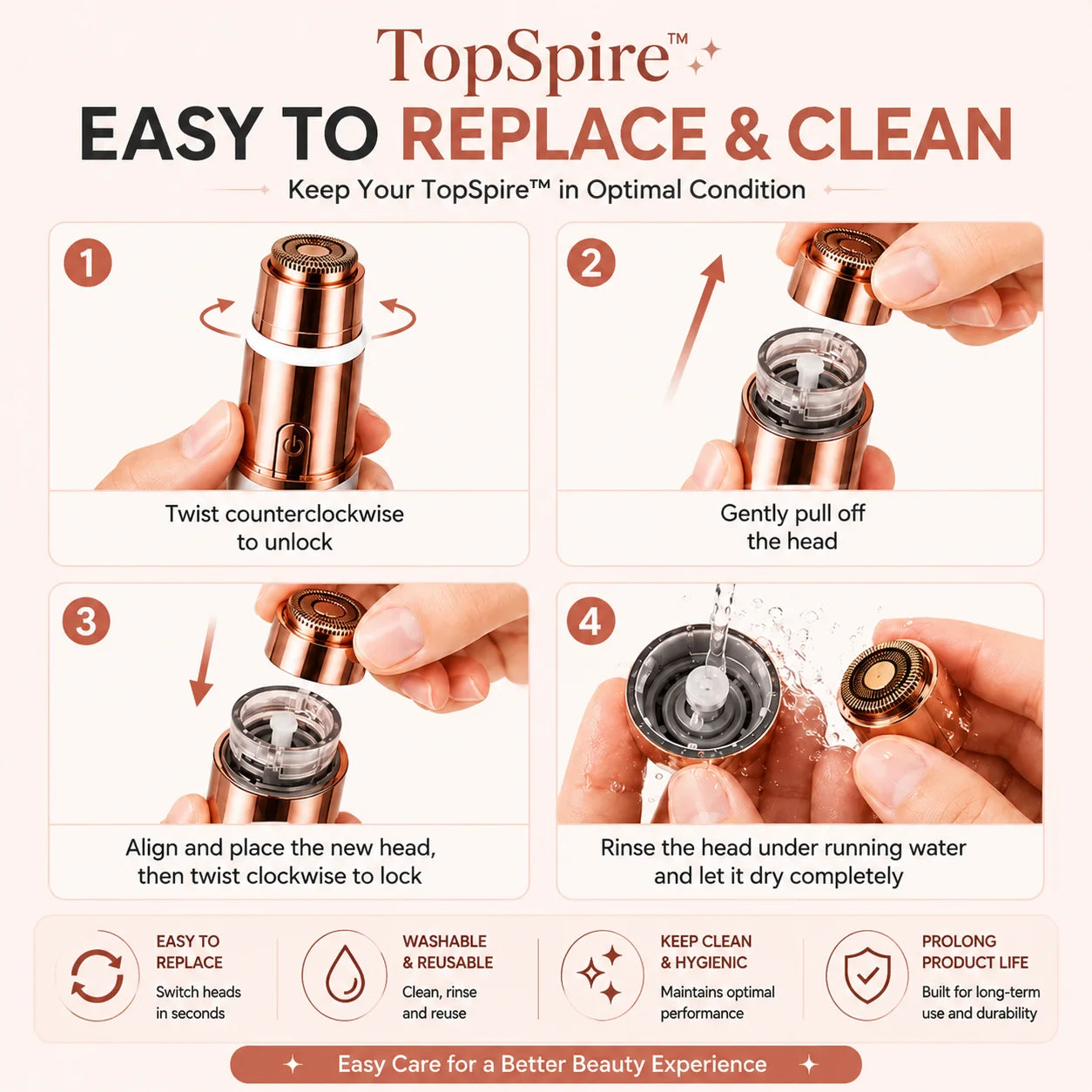 TopSpire – 2-in-1 Eyebrow & Facial Hair Trimmer