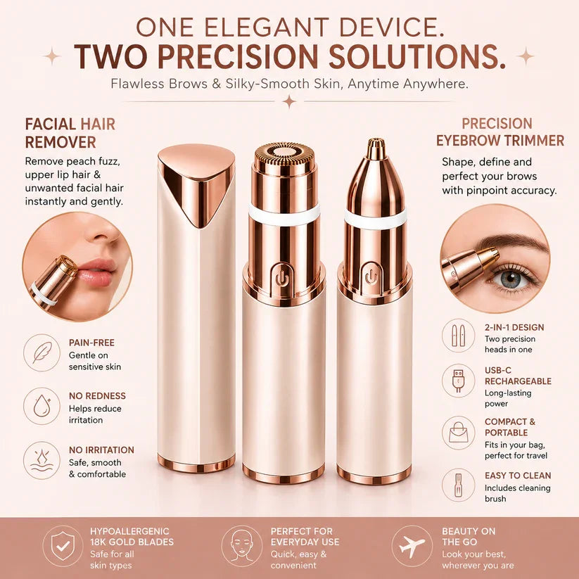 TopSpire – 2-in-1 Eyebrow & Facial Hair Trimmer