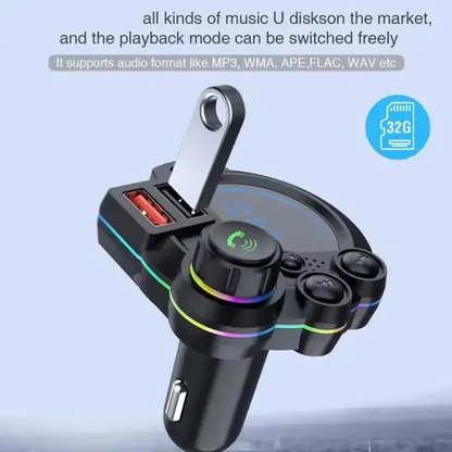 ⚡ 20W PD Car Charger & Bluetooth 5.3 FM Transmitter – Bass Booster & RGB Light – Wireless MP3 Radio Adapter 🎵