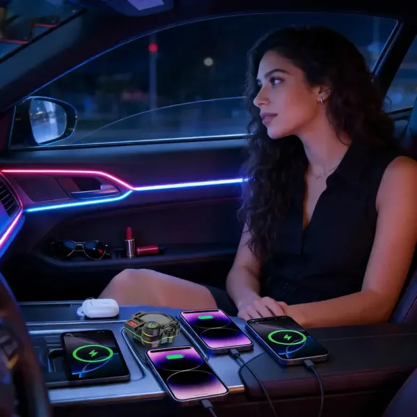 ⚡ 20W PD Car Charger & Bluetooth 5.3 FM Transmitter – Bass Booster & RGB Light – Wireless MP3 Radio Adapter 🎵