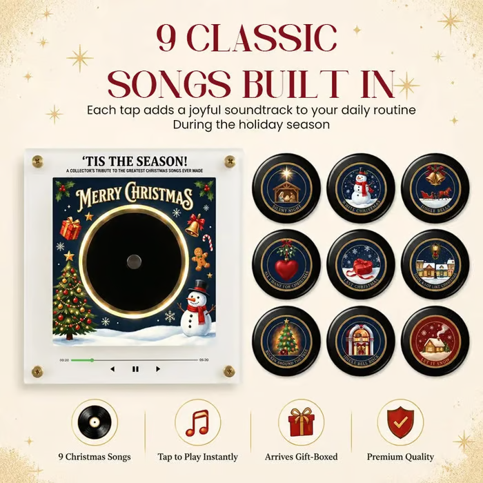 🎄 Interactive Christmas Music Fridge Magnet: Plays 9 Classic Songs for Festive Kitchen Decor! 🎵✨