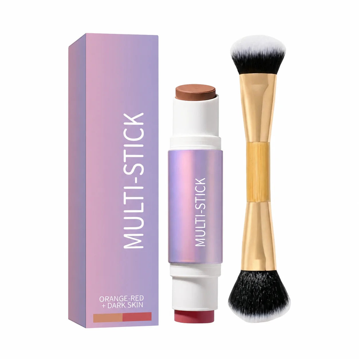Double Ended Cream Blush and Bronzer Stick with Brush