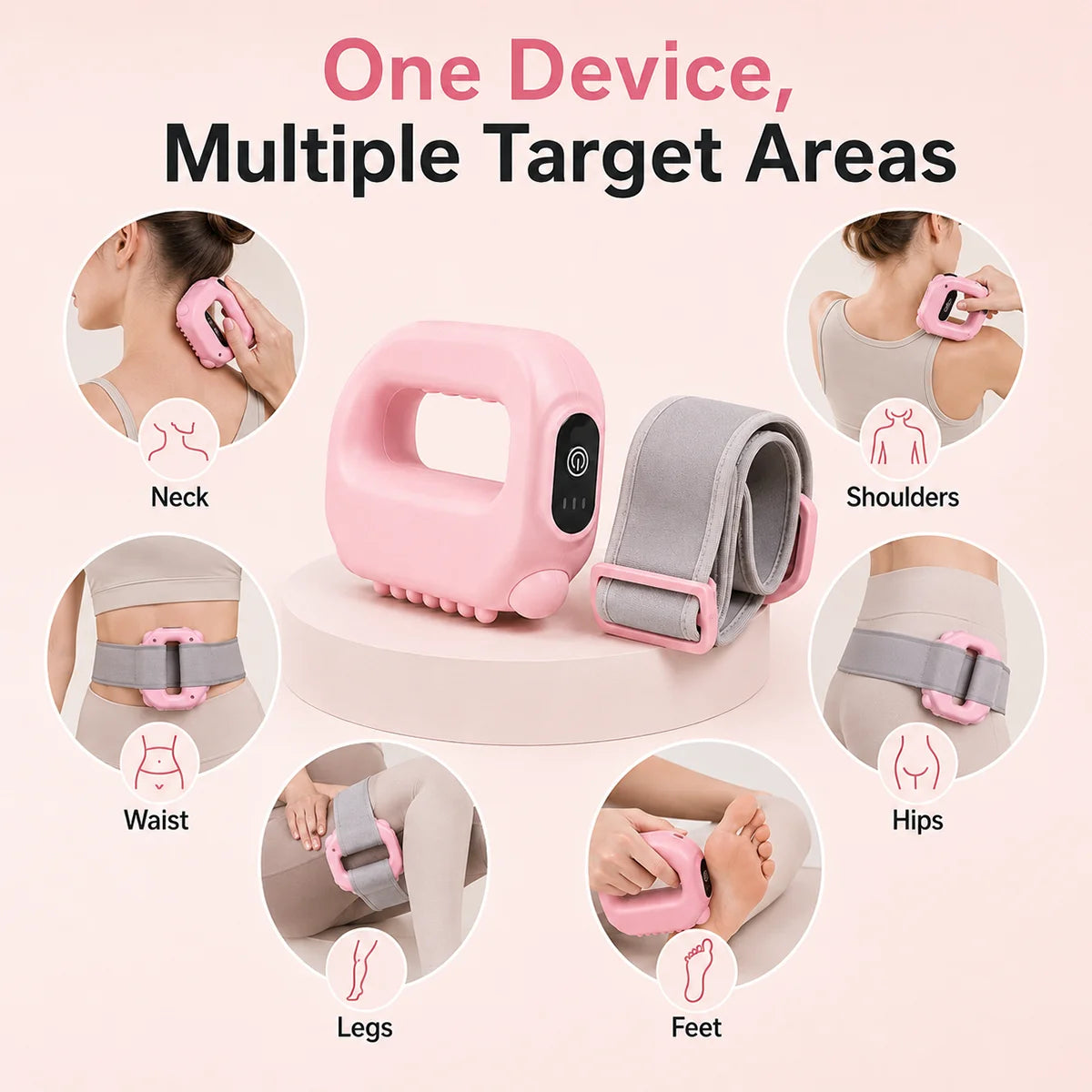 Honorablejoy Hands-Free Fascia Massager for Muscle Relaxation & Recovery