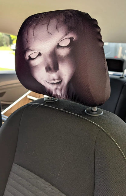 🔥Funny Cartoon Car Headrest Covers – 2PCS Universal Fit