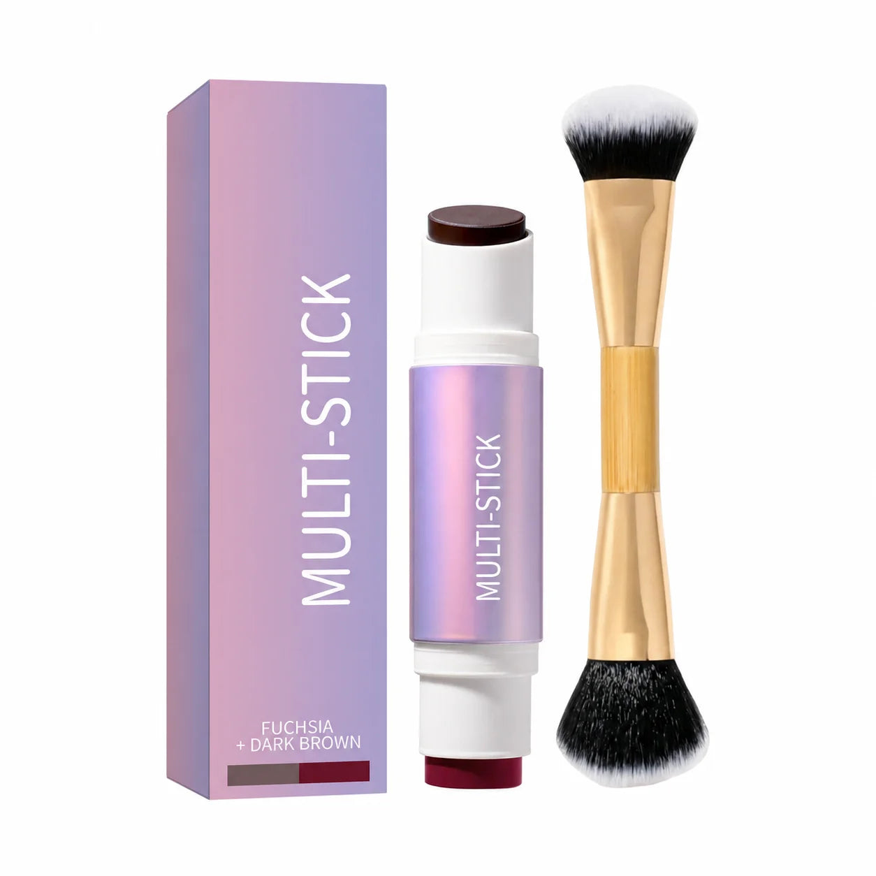 Double Ended Cream Blush and Bronzer Stick with Brush
