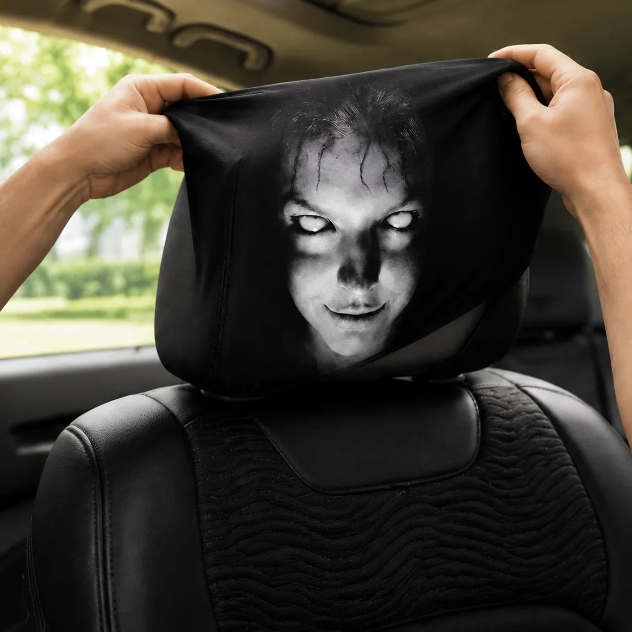 🔥Funny Cartoon Car Headrest Covers – 2PCS Universal Fit
