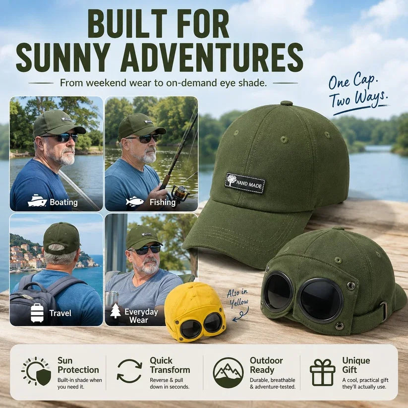 🧢2-in-1 Pilot Baseball Cap
