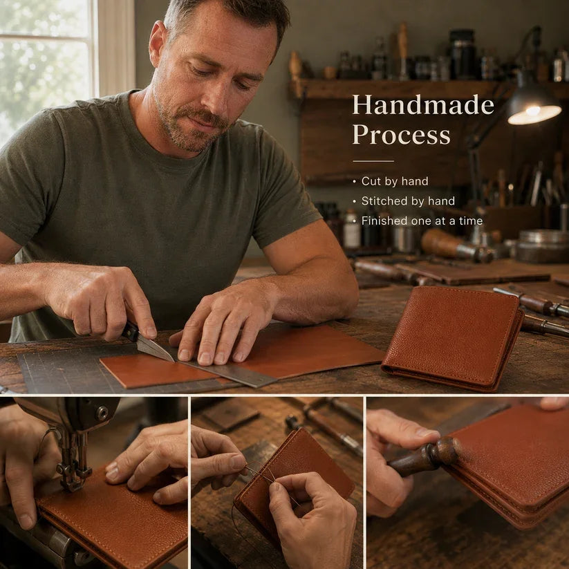 🔥100% Handmade Full-Grain Leather Wallet (Daniel Brooks 𝐇𝐚𝐧𝐝𝐦𝐚𝐝𝐞®) - BUY 2 FREE SHIPPING