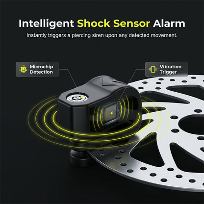 🛡️110dB Disc Brake Alarm Lock – Keyless Anti-Theft Motorcycle Lock