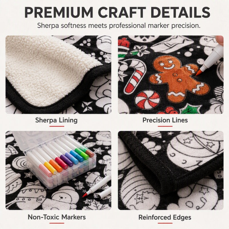 ✨Last Day 49% OFF🎨Family DIY Coloring Blanket for All Ages-Perfect Gift For Family & Friends🎁）